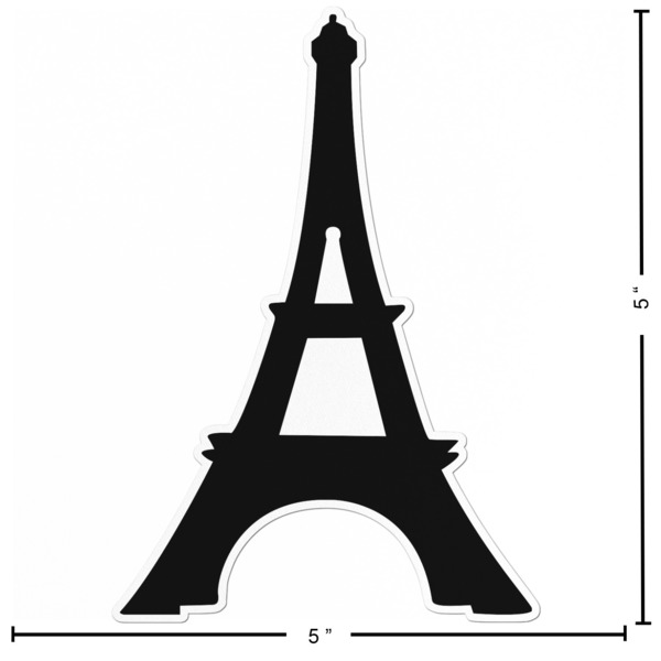Black Eiffel Tower Custom Shape Iron On Patches - L - APPROVAL