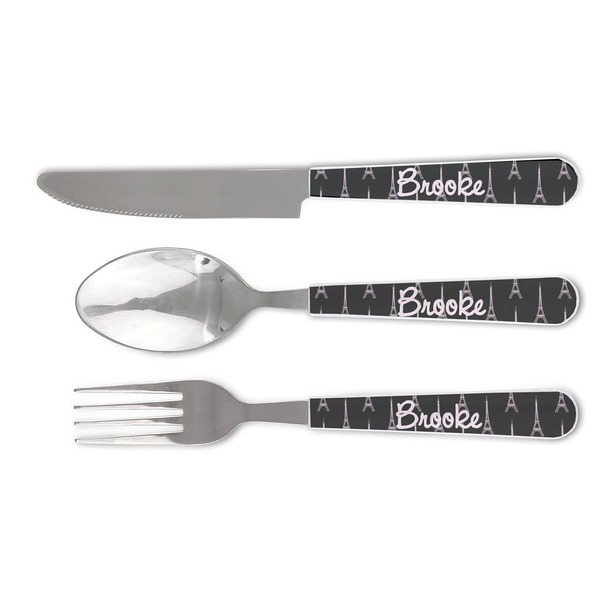 Custom Black Eiffel Tower Cutlery Set (Personalized)