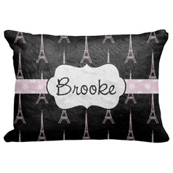 Black Eiffel Tower Decorative Baby Pillowcase - 16"x12" (Personalized)