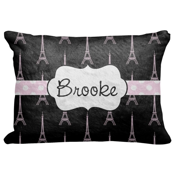 Custom Black Eiffel Tower Decorative Baby Pillowcase - 16"x12" (Personalized)