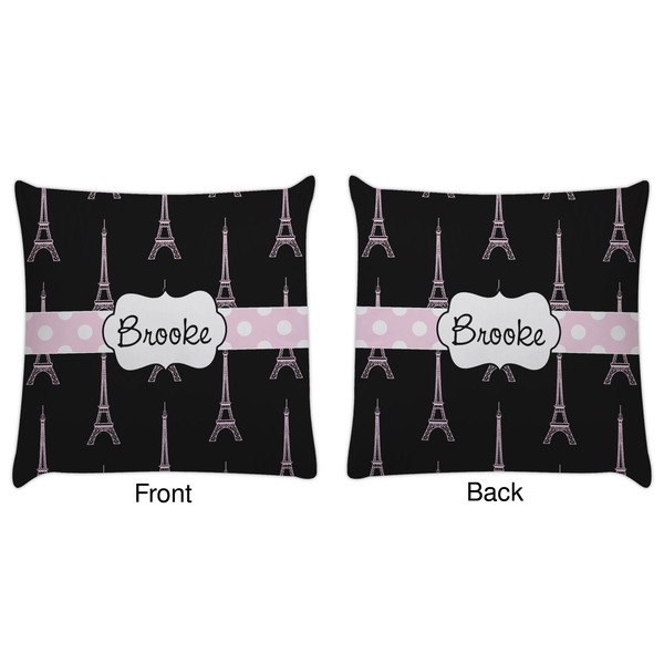 Black Eiffel Tower Decorative Pillow Case - Approval