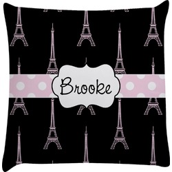 Black Eiffel Tower Decorative Pillow Case (Personalized)