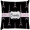 Black Eiffel Tower Decorative Pillow Case (Personalized)