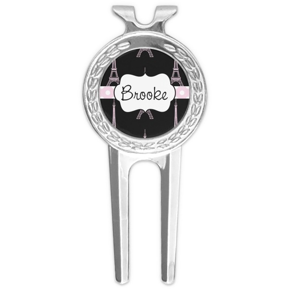 Custom Black Eiffel Tower Golf Divot Tool & Ball Marker (Personalized)