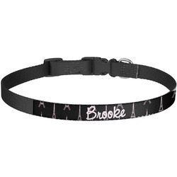 Black Eiffel Tower Dog Collar - Large (Personalized)