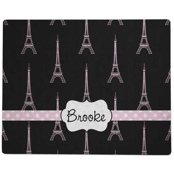 Black Eiffel Tower Dog Food Mat - Large without Bowls
