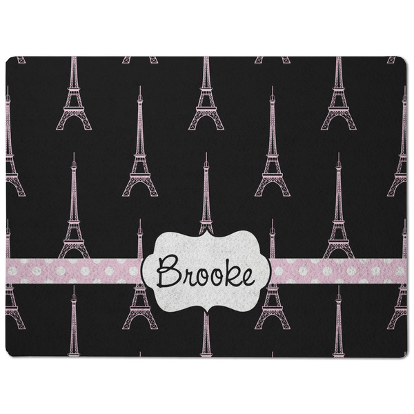 Black Eiffel Tower Dog Food Mat - Medium without bowls