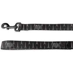 Black Eiffel Tower Dog Leash - 6 ft (Personalized)