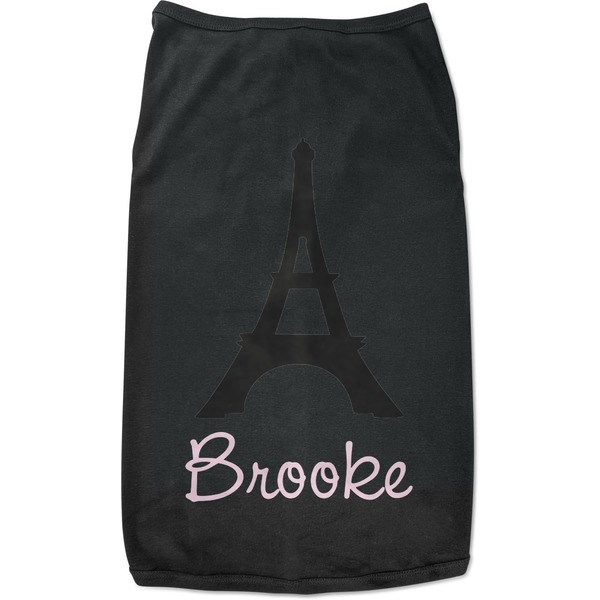 Custom Black Eiffel Tower Black Pet Shirt - S (Personalized)