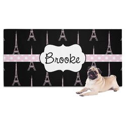 Black Eiffel Tower Dog Towel (Personalized)