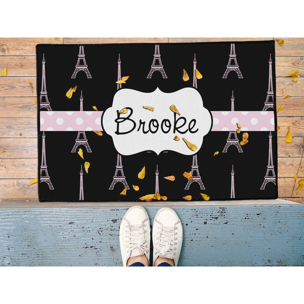 Black Eiffel Tower Door Mat - LIFESTYLE (Med)