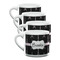 Black Eiffel Tower Double Shot Espresso Mugs - Set of 4 Front