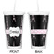 Black Eiffel Tower Double Wall Tumbler with Straw - Approval