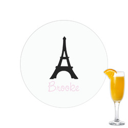 Black Eiffel Tower Printed Drink Topper - 2.15" (Personalized)