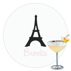 Black Eiffel Tower Printed Drink Topper - 3.5" (Personalized)