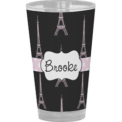 Black Eiffel Tower Pint Glass - Full Color (Personalized)