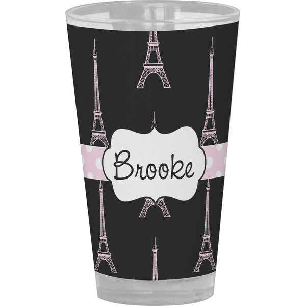 Custom Black Eiffel Tower Pint Glass - Full Color (Personalized)