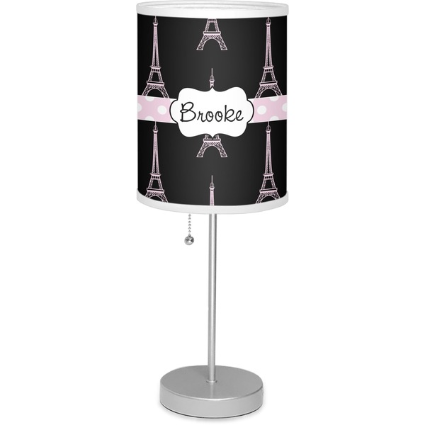 Custom Black Eiffel Tower 7" Drum Lamp with Shade Polyester (Personalized)