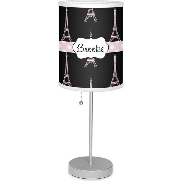 Custom Black Eiffel Tower Lamp with Drum Shade (Personalized)