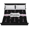 Black Eiffel Tower Duvet Cover - King - On Bed - No Prop