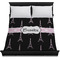 Black Eiffel Tower Duvet Cover - Queen - On Bed - No Prop