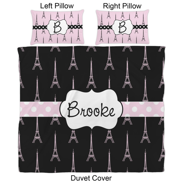 Black Eiffel Tower Duvet Cover Set - King - Approval