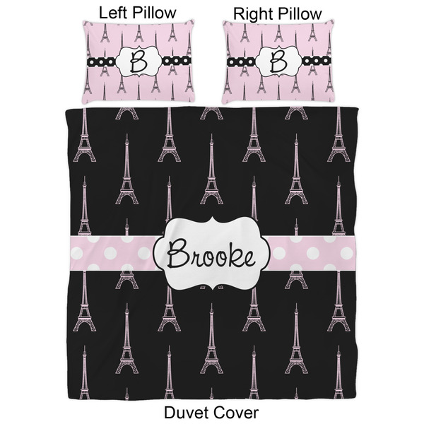 Black Eiffel Tower Duvet Cover Set - Queen - Approval