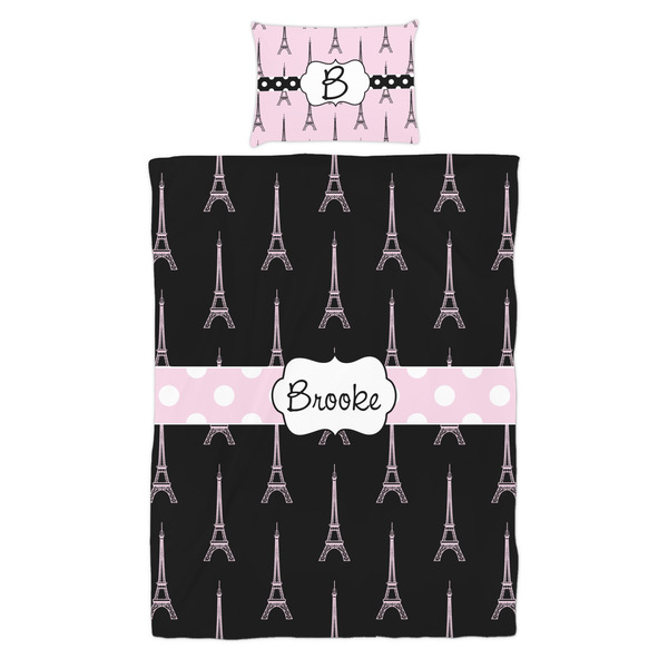 Black Eiffel Tower Duvet Cover Set - Twin - Alt Approval