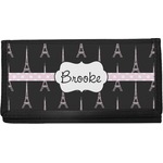 Black Eiffel Tower Canvas Checkbook Cover (Personalized)