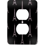 Black Eiffel Tower Electric Outlet Plate