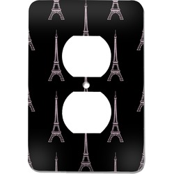 Black Eiffel Tower Electric Outlet Plate