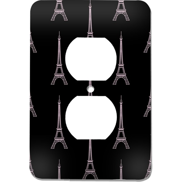 Custom Black Eiffel Tower Electric Outlet Plate