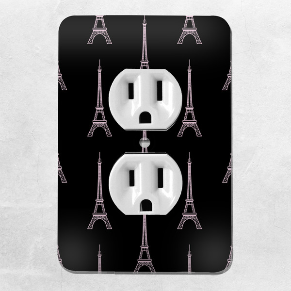 Black Eiffel Tower Electric Outlet Plate - LIFESTYLE
