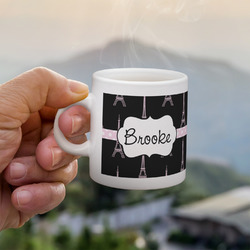 Black Eiffel Tower Single Shot Espresso Cup - Single (Personalized)