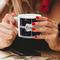Black Eiffel Tower Espresso Cup - 6oz (Double Shot) LIFESTYLE (Woman hands cropped)