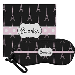 Black Eiffel Tower Eyeglass Case & Cloth (Personalized)