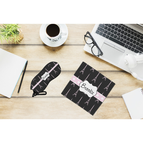 Black Eiffel Tower Eyeglass Case and Cloth Set - LIFESTYLE