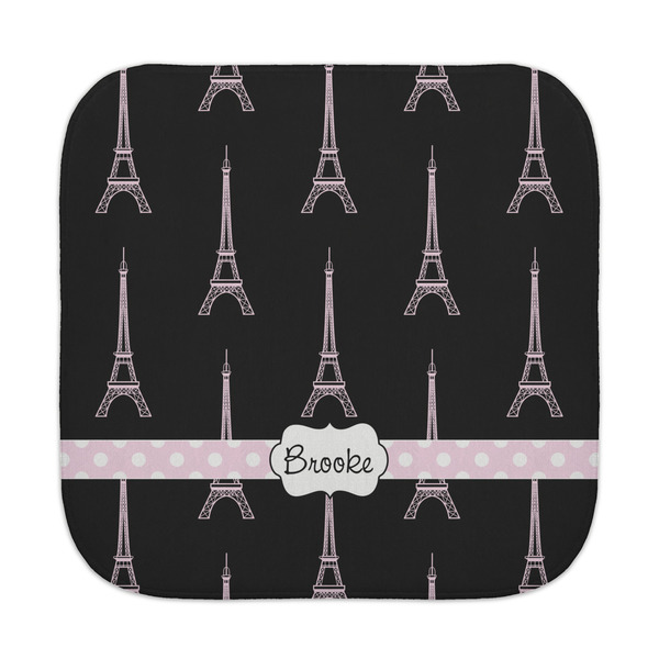 Custom Black Eiffel Tower Face Towel (Personalized)