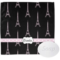 Black Eiffel Tower Washcloth (Personalized)
