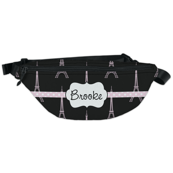 Custom Black Eiffel Tower Fanny Pack - Classic Style (Personalized)