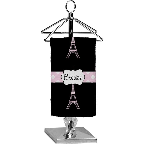 Custom Black Eiffel Tower Finger Tip Towel - Full Print (Personalized)