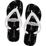 Black Eiffel Tower Flip Flops - XSmall (Personalized)