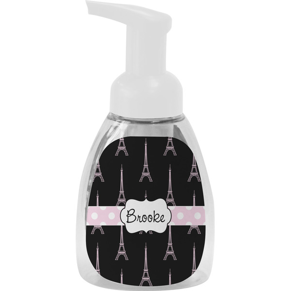 Custom Black Eiffel Tower Foam Soap Bottle - White (Personalized)