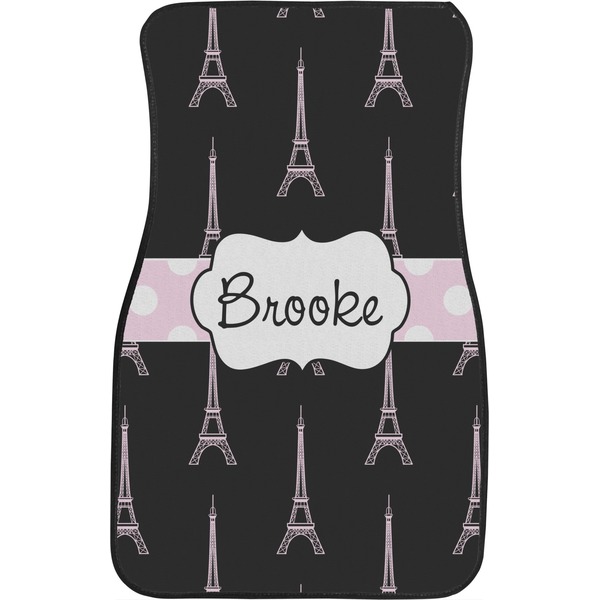 Black Eiffel Tower Custom Car Floor Mats (Front Seat)