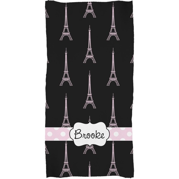 Black Eiffel Tower Full Sized Beach Towel - Apvl