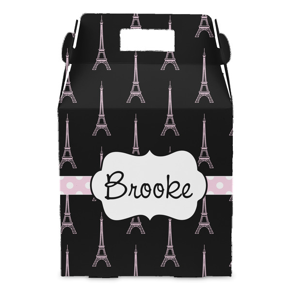 Black Eiffel Tower Gable Favor Box - Front