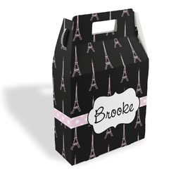 Black Eiffel Tower Gable Favor Box (Personalized)
