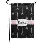 Black Eiffel Tower Small Garden Flag - Single Sided w/ Name or Text