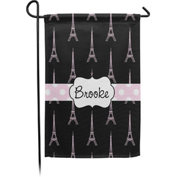 Black Eiffel Tower Garden Flag (Personalized)