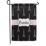 Black Eiffel Tower Small Garden Flag - Double Sided w/ Name or Text